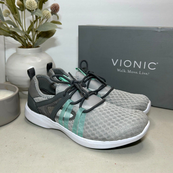 Vionic Adore Women's Active Sneaker - Free Shipping  Vionic Adore Active Sneaker Athletic Running Shoes Gray Lace Up Women’s US 6